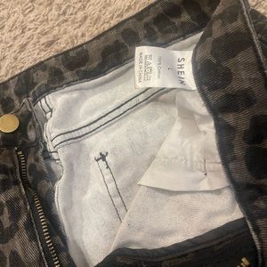 SOLD Leopard jean shorts